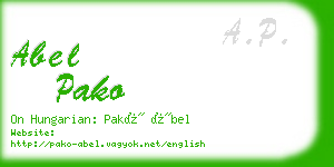 abel pako business card